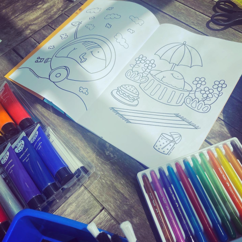 Some happy customers of the first edition Bum Man colouring book 🍑